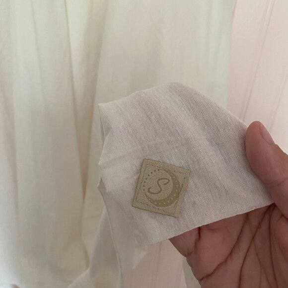 Sinew Moon Cropped Bodhi Drip Kimono in Bone Lightweight Hemp Jersey One Size - Picture 5 of 7